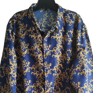👔US 2XL* 6XL Asian_ Men Floral Shirts Fashion Long Sleeve Shirt